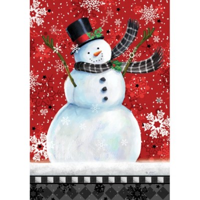 Snowman on Red